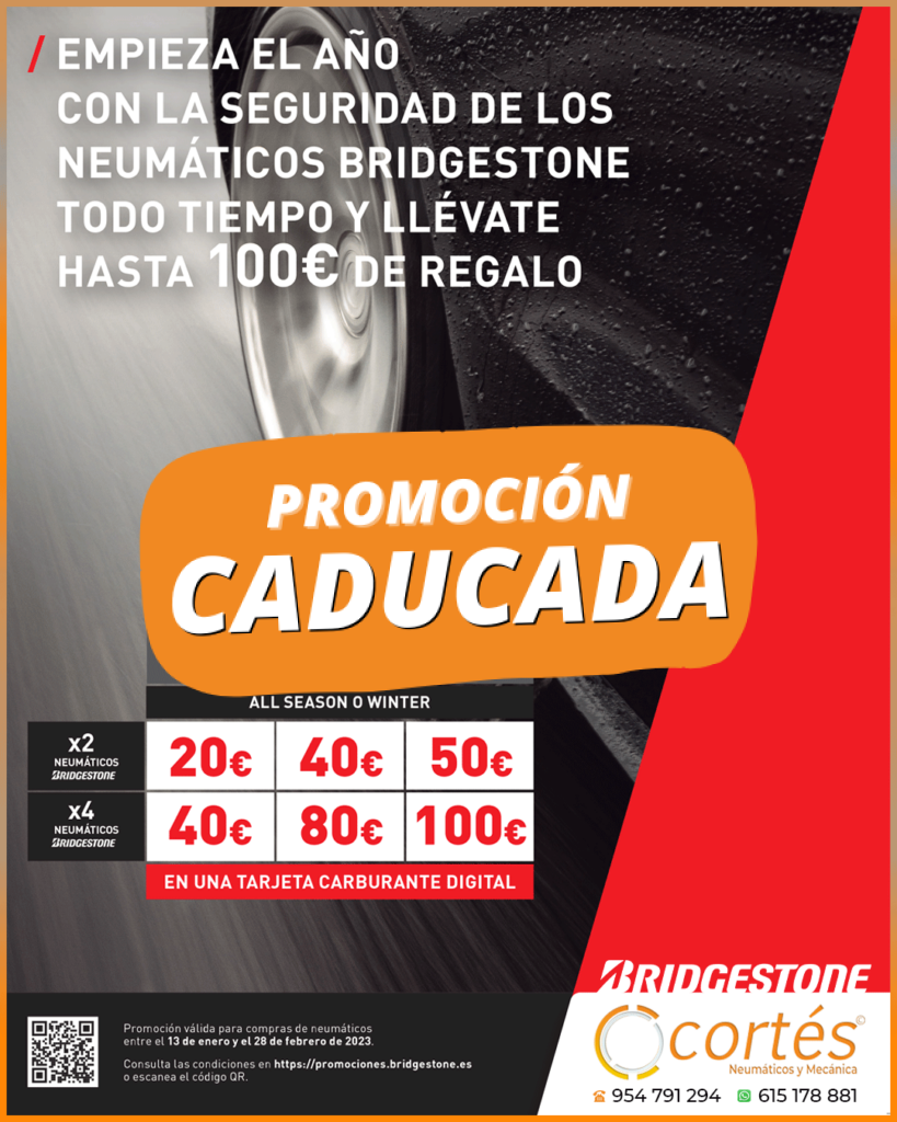 Oferta de neumáticos Bridgestone para turismos en Sevilla