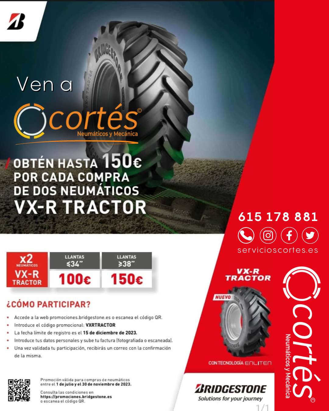 Oferrta Promoción Neumático VX-R TRACTOR en Taller de Neumáticos en Sevilla Servicios Cortés